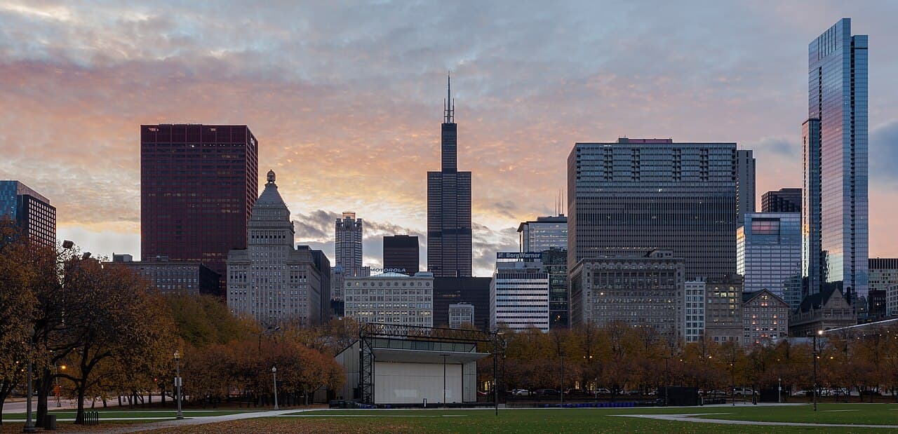 Chicago skyline from downtown