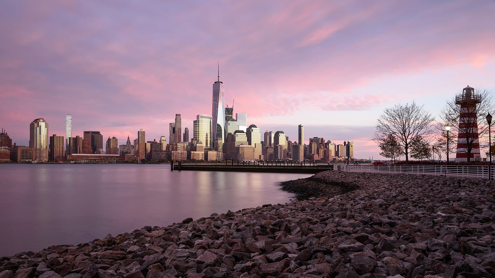 Lower Manhattan skyline seen across the Hudson River